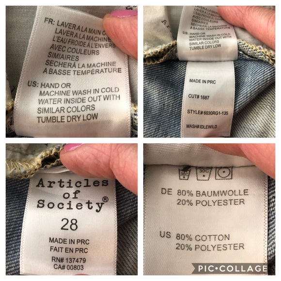 Article of Society Distressed Denim Shorts, Sz 28 - Picture 3 of 5